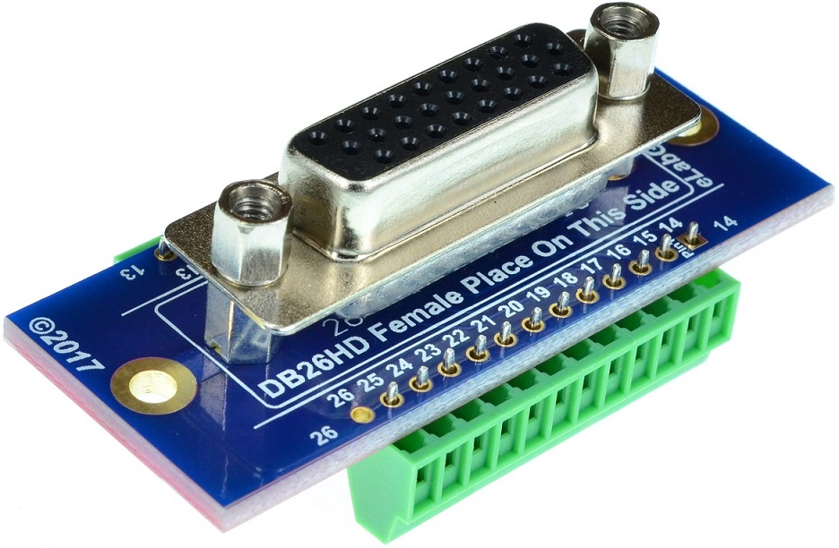 D-Sub High Density 26 DB26HD Female Connector Breakout Board